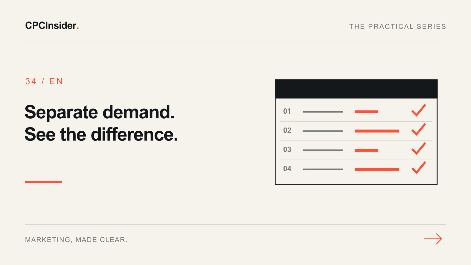 Editorial illustration: Separate demand. See the difference.