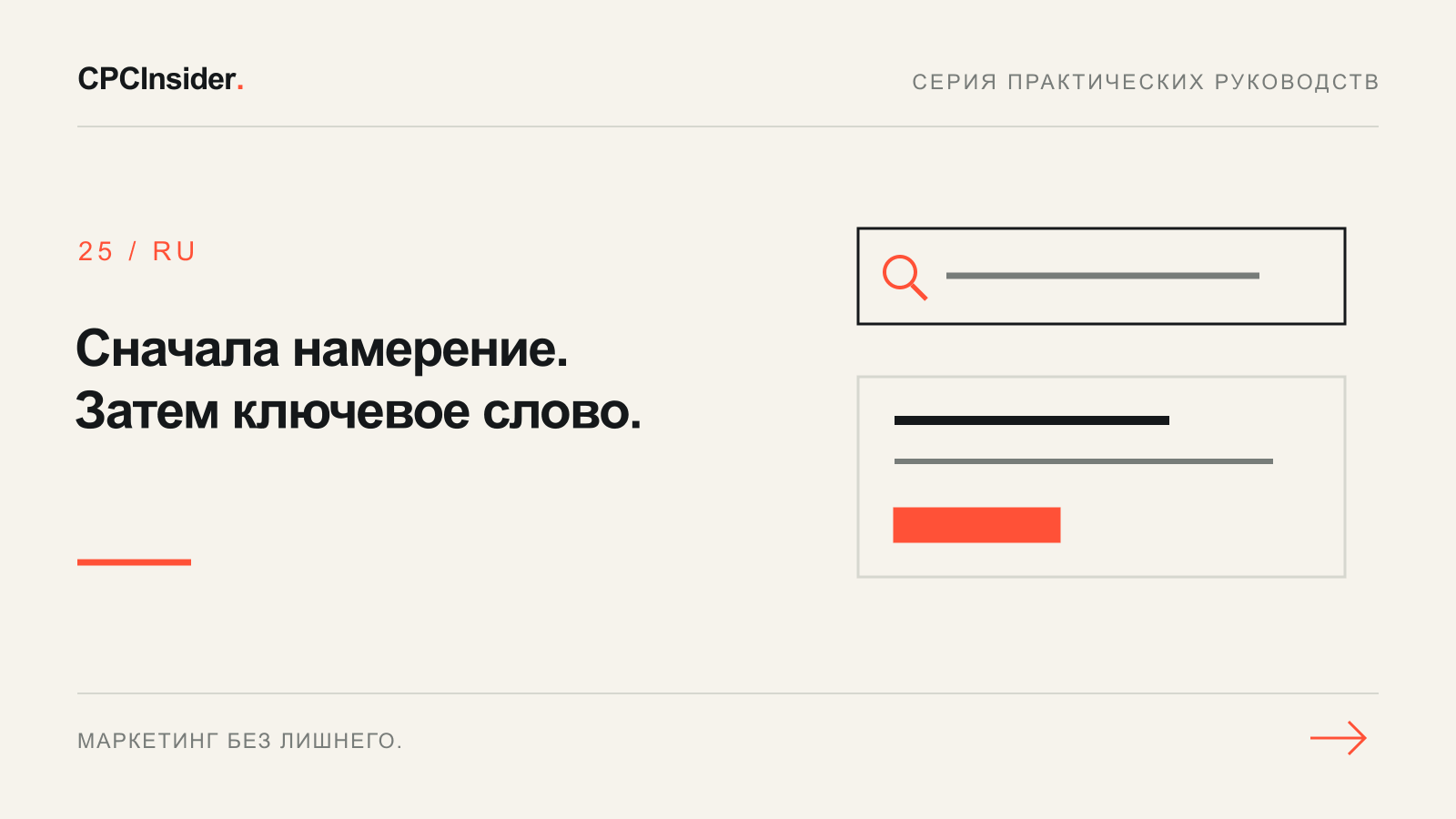 Редакционная иллюстрация: Сначала намерение. Затем ключевое слово.